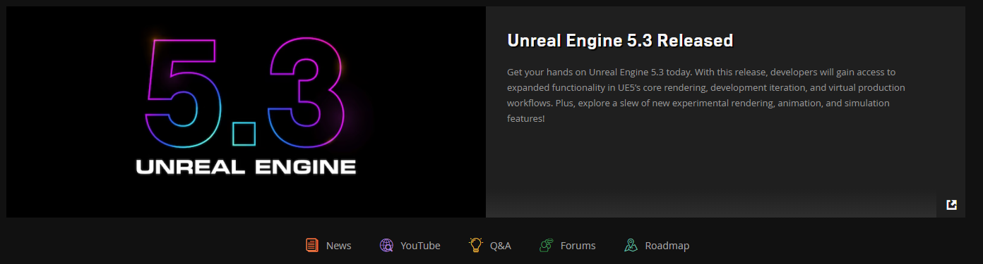 Unreal's download graphic for the 5.3 engine release